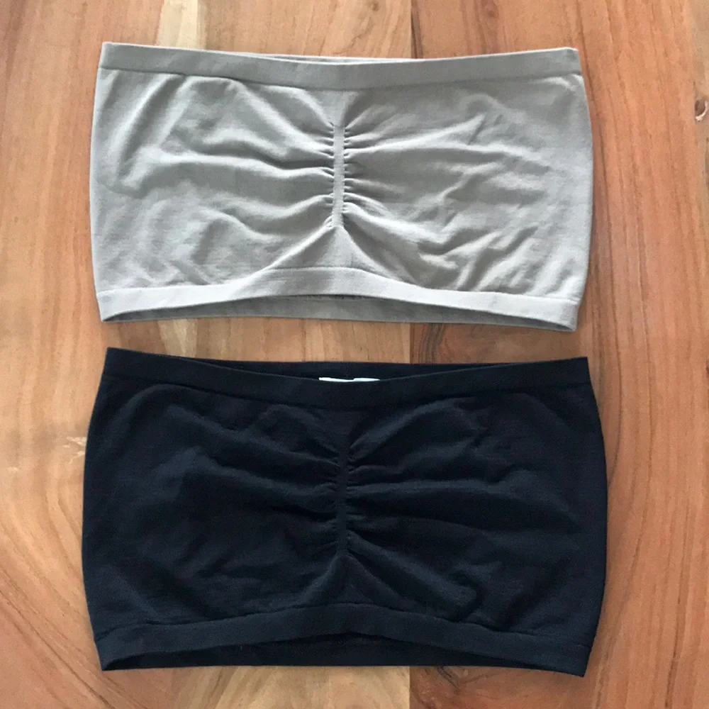 NWOT two bandeaus - tan and black